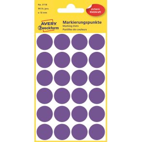 Permanente, fargede markeringsprikker, lilla