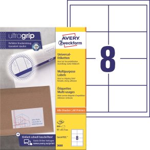Flerbruksetiketter med QuickPEEL & Ultragrip