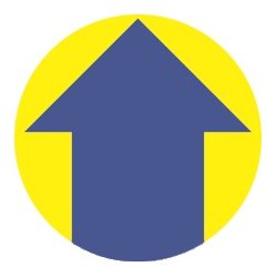 Belnningspunkter, pil, bl/gul