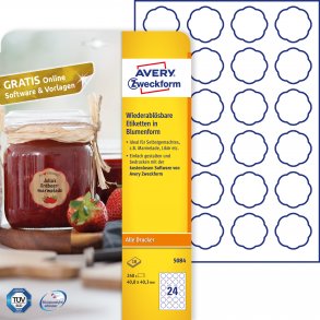 Avtagbare, blomsterformede produktetiketter