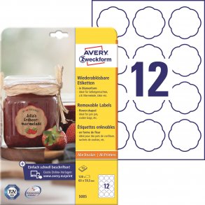  Avtagbare, blomsterformede produktetiketter