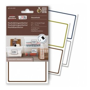 Firkantede husholdningsetiketter