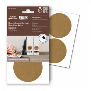 Runde husholdningsetiketter