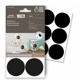 Runde etiketter i tavlemateriale