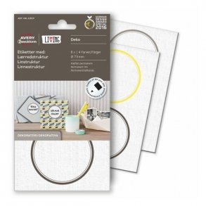 Runde etiketter med lerretstruktur