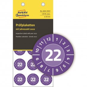 Etiketter med inspeksjonsdato 2022 og NoPeel