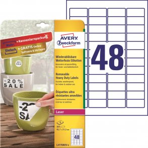 Avtagbare, sterke etiketter