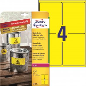 Sterke etiketter, gule