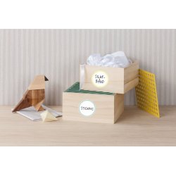 Runde etiketter med lerretstruktur